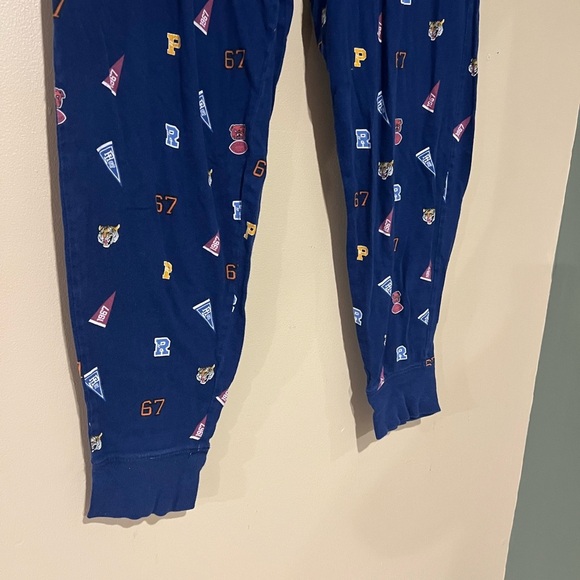 Polo Ralph Lauren Royal Pep Rally Print Cotton Knit Sleep Jogger Pants Mens L - Picture 4 of 10